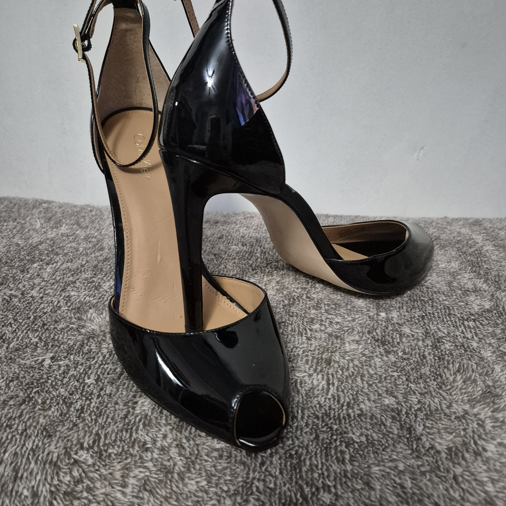 Calvin Klein Elegant Black Peep-Toe Heels